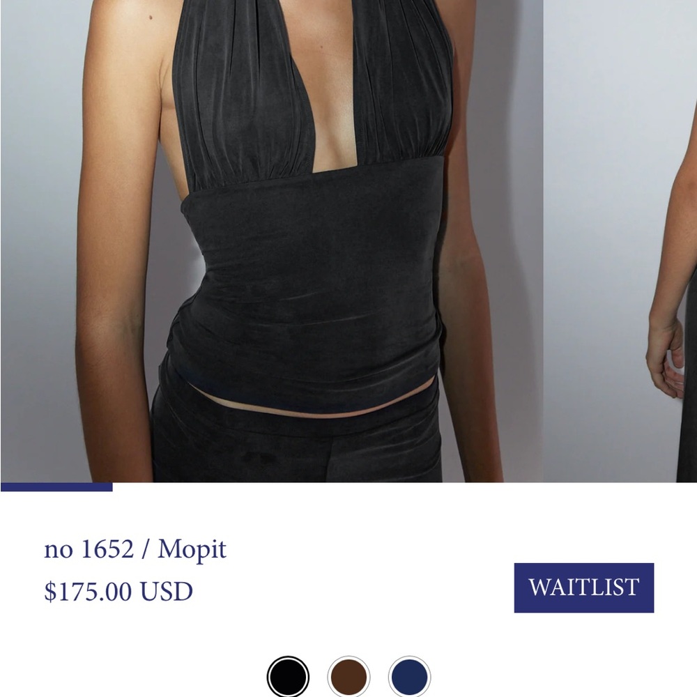 Paloma Wool Mopit Black Halter Top Large